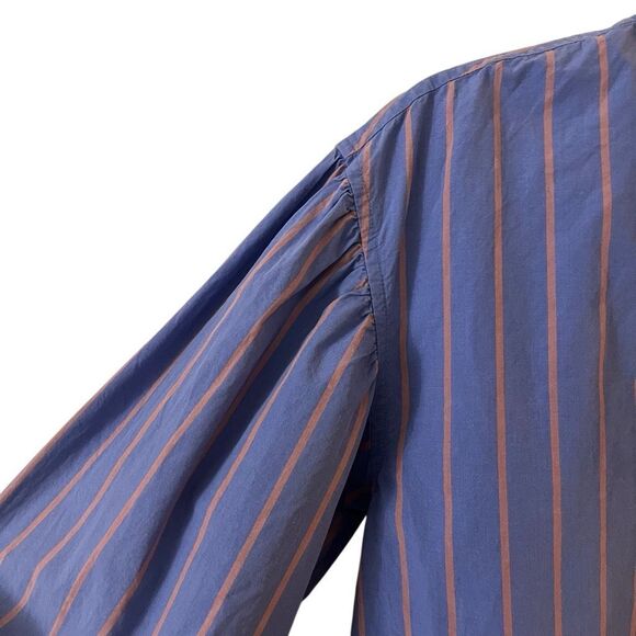 Rails Blue Button Down Puff Sleeve Janae in Lima Stripe Sz XS - Picture 9 of 16